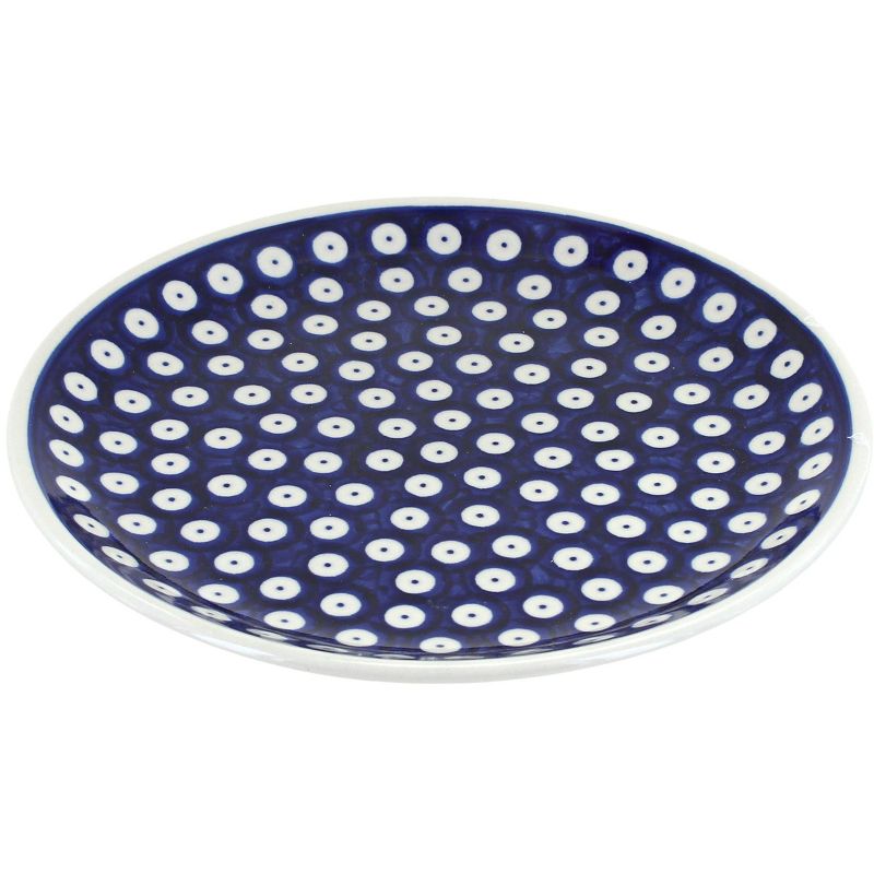 Blue Rose Polish Pottery Garland of Blue Dessert Plate