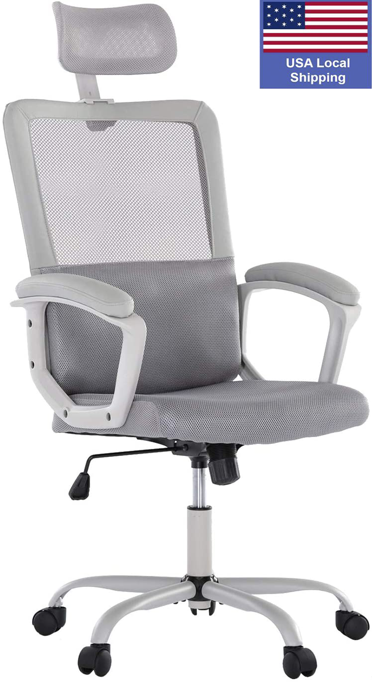 SMUGDESK Mesh chair Black Desk Chair Computer Office Chair,Ergonomic Office Desk Computer Chair Mesh Computer Chair with Adjustable Arms and Headrest Lumbar Support, Black