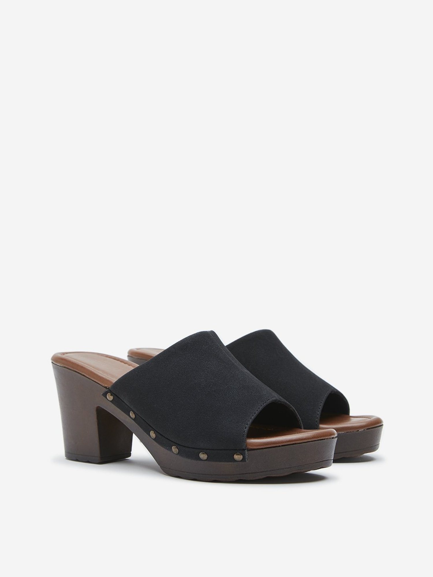 LUNA BLU by Westside Black Slip-On Heel Sandals