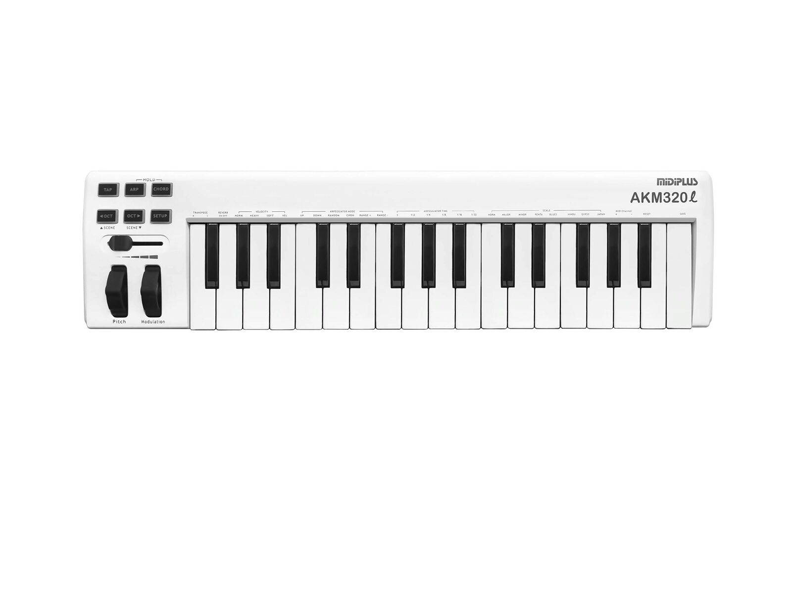 MIDIPLUS AKM320L MIDI Keyboard Controller, white, 32-key