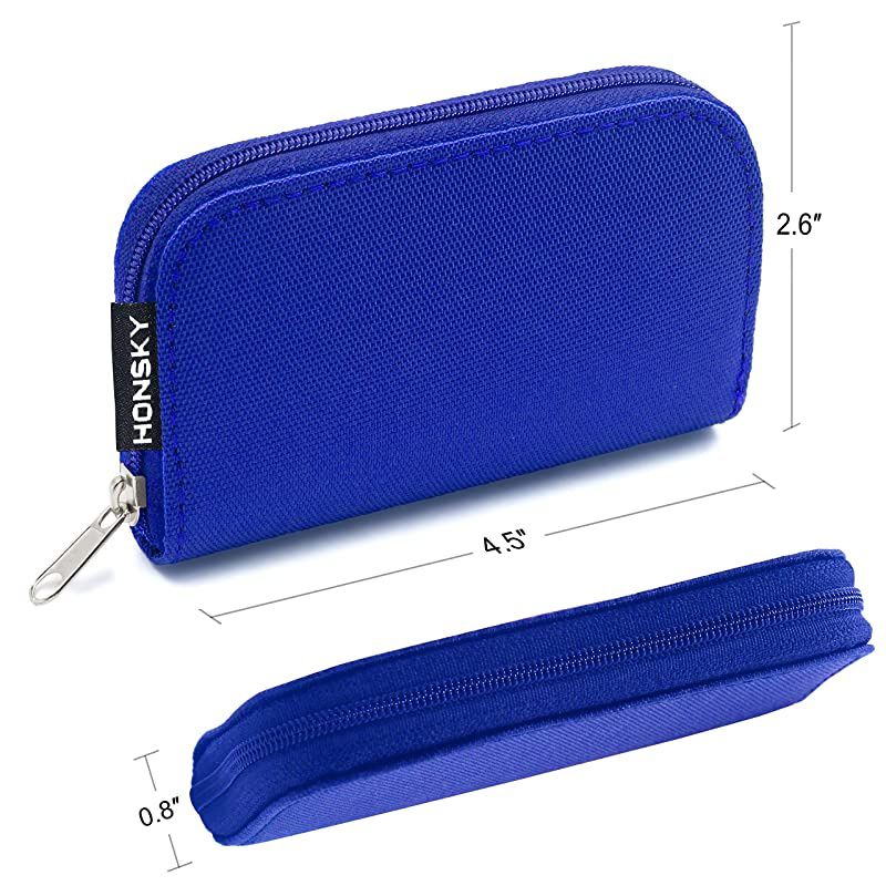 Card Case 22 Slot Zippered Memory Card Holder Memory Card Case Organizer Storage Wallet for Cards Micro Cards CF XC HC MMC Green