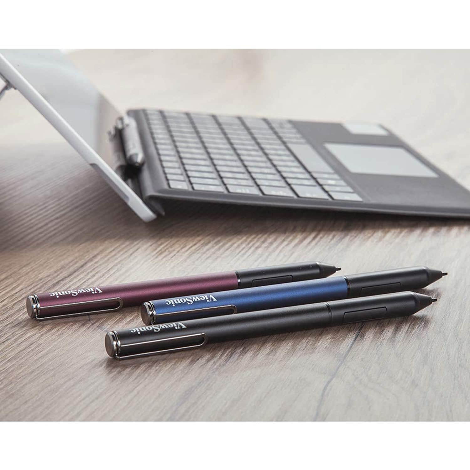 ViewSonic Surface Pen ViewStylus ACP301. Aluminum Body Active Stylus Compatible with Surface Pro X, 7, 6, 5, 4, Surface Go, and All Microsoft Pen Protocol Embedded Computers. Color Black