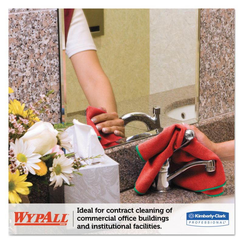 WypAll Microfiber Cloths Reusable 15 3/4 x 15 3/4 Red 6/PK 4 PK/CT 83980
