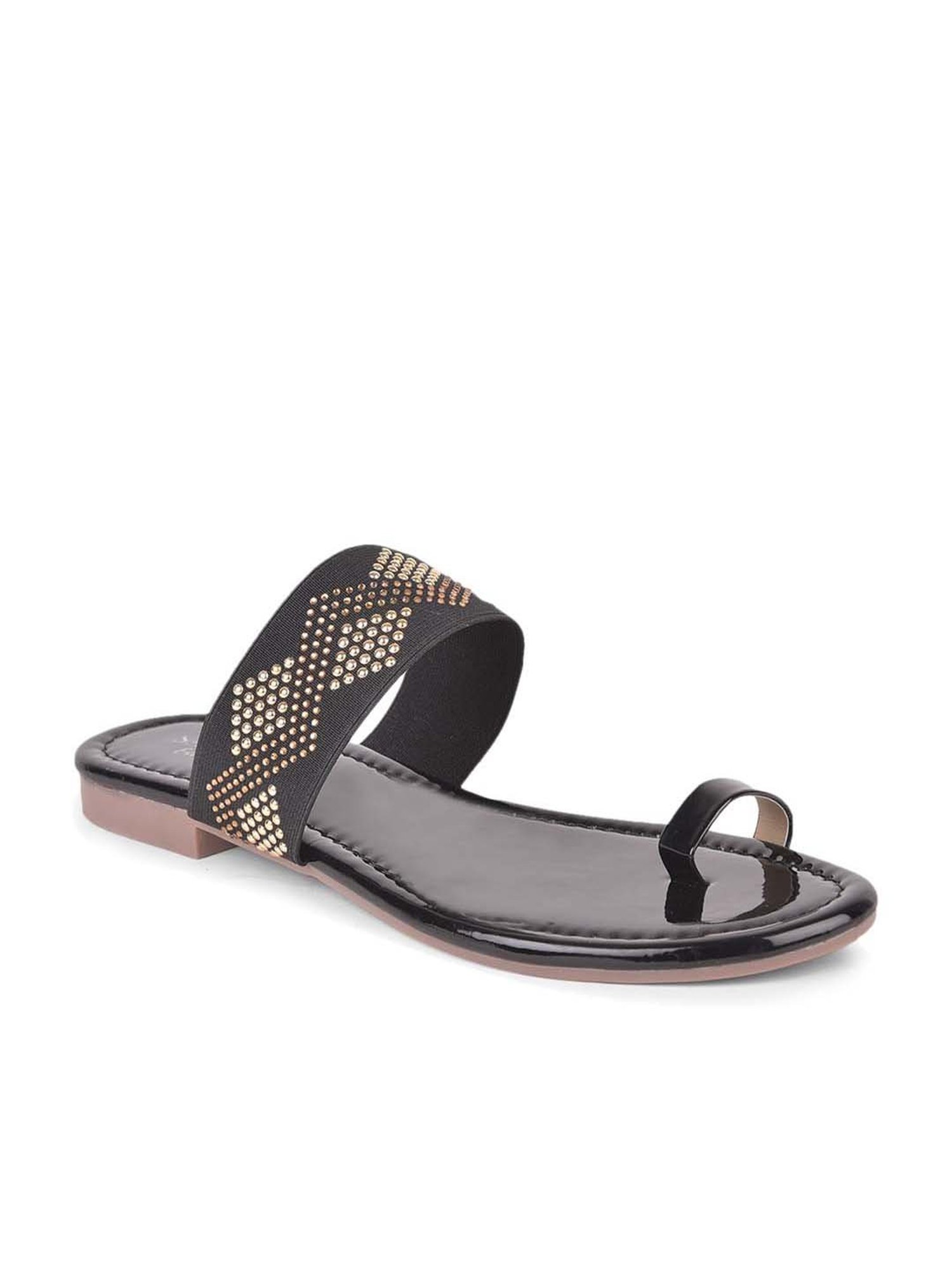 Salario Women's Black Toe Ring Sandals