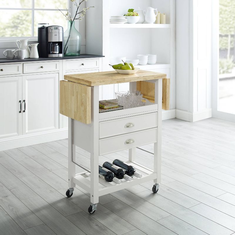 Bristol Double Drop Leaf Kitchen Cart White - Crosley