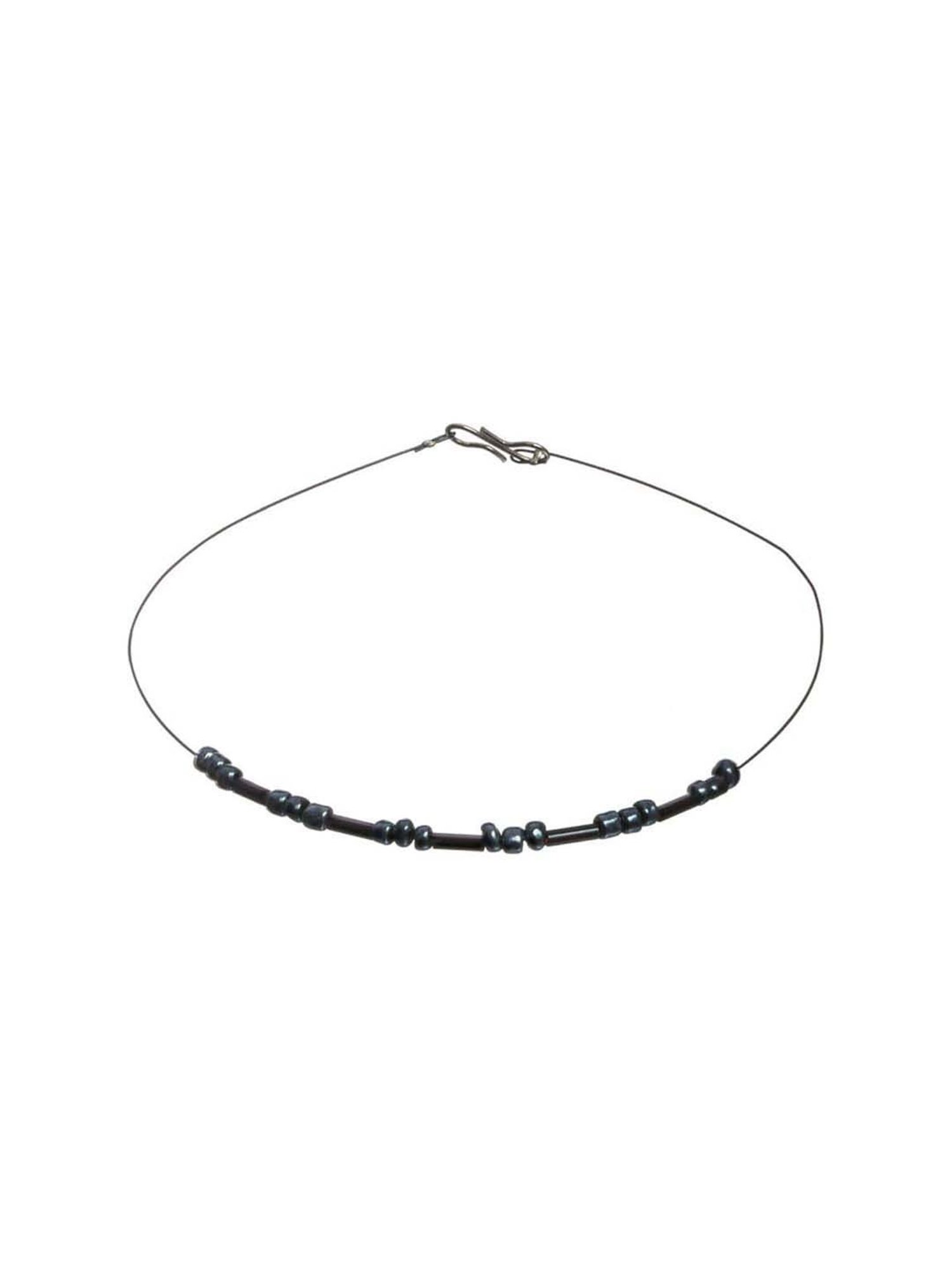 Jazz And Sizzle Black Handcrafted Anklets & 1 Black Stone Ring for Women - Set of 3