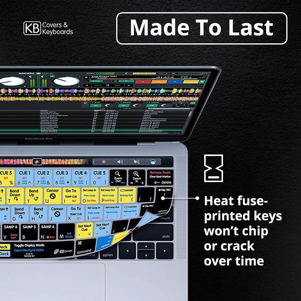 KB Covers Serato DJ & Scratch Live Keyboard Cover Compatible with 13  MacBook Air, MacBook & MacBook Pro | Dust Water & Dirt Resistant Silicone Skins