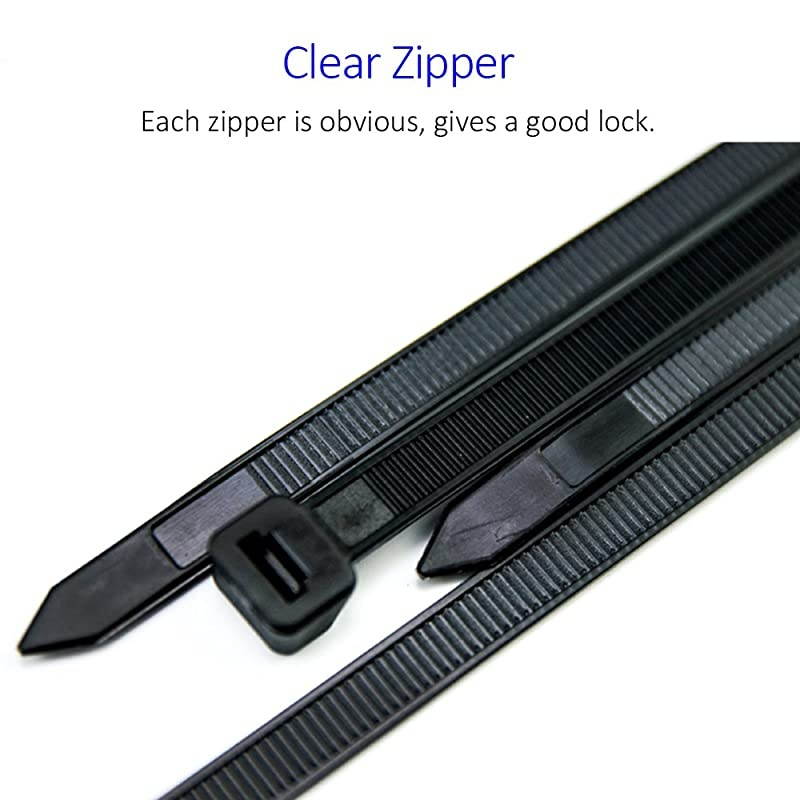 Zip Ties Heavy Duty 12 Inch Ultra Strong Plastic Wire Ties with 120 Pounds Tensile Strength 100 Pieces Nylon Tie Wraps with 03 Inch Width in Black White Indoor and Outdoor UV Resistant