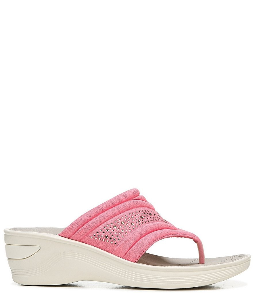 Bzees Dazzle Me Rhinestone Embellished Washable Slip-On Thong Sandals