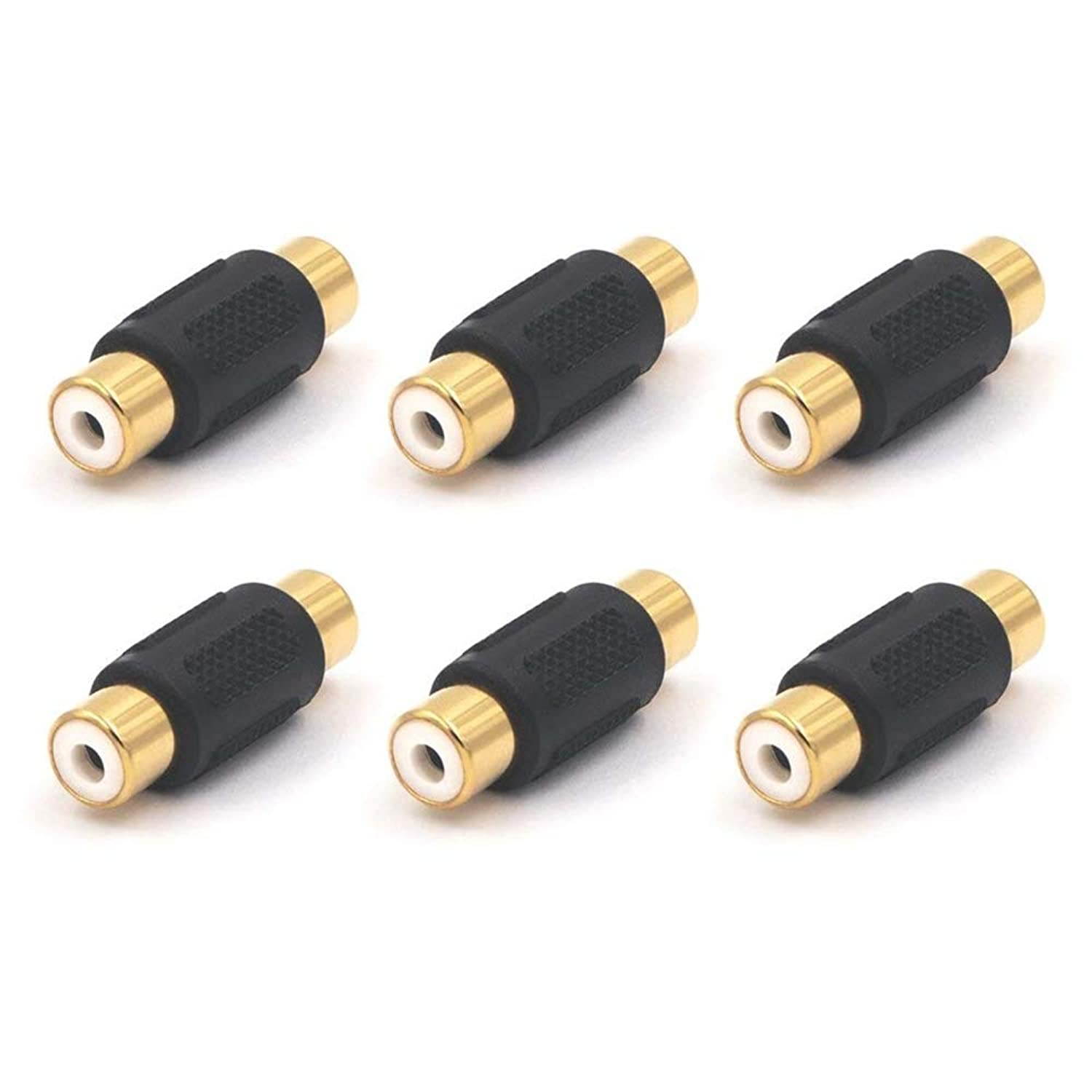 VCE 6-Pack Gold Plated RCA Female to RCA Female Coupler