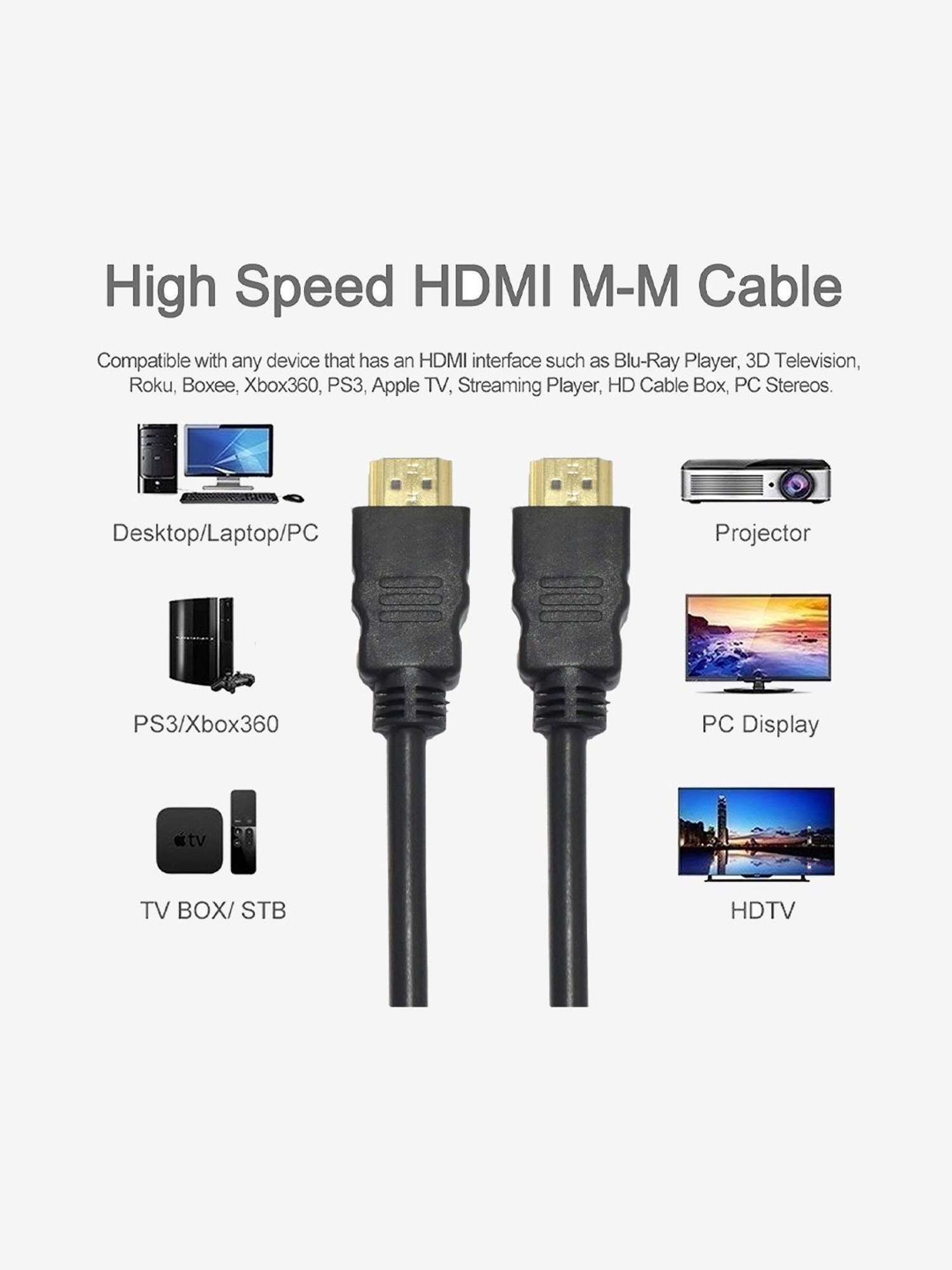 Ebsb Hdmi Cable 3 Meter 2.0 With Ethernet (Black)