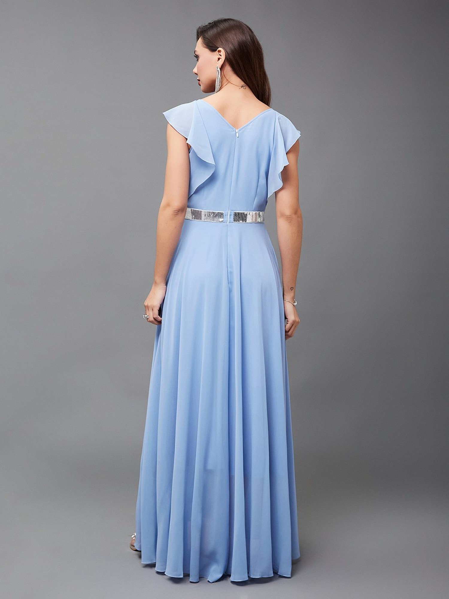 Miss Chase Blue Relaxed Fit Maxi Dress