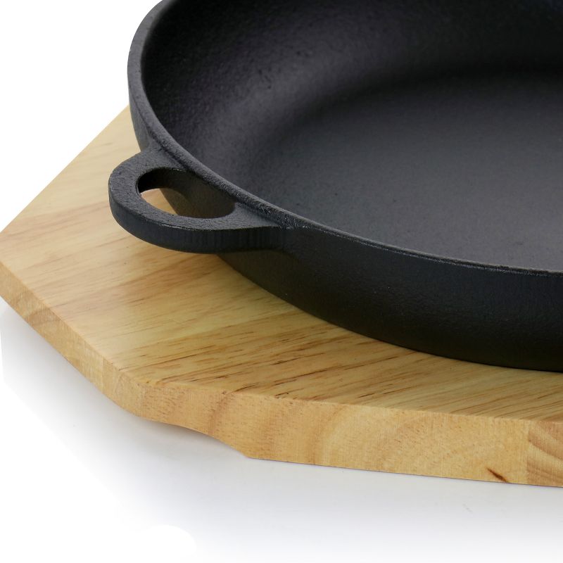 Calvary Nonstick Cast Iron Au Gratin Pan with Wooden Base Set