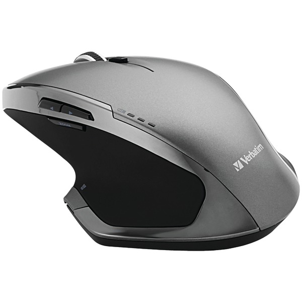 Cordless Deluxe Blue-LED Computer Mouse, Ergonomic, 8 Buttons, 2.4 GHz (Graphite)