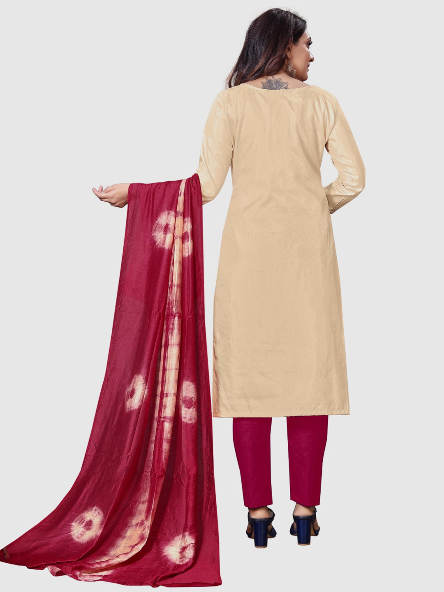 Salwar Studio Red Embroidered Blouse