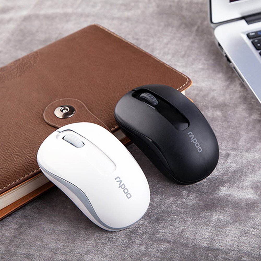 Original Rapoo 2.4G Mini Optical Wireless Mouse Reliable 1000DPI Mice with Nano USB Receiver for Computer Laptop Desktop Office