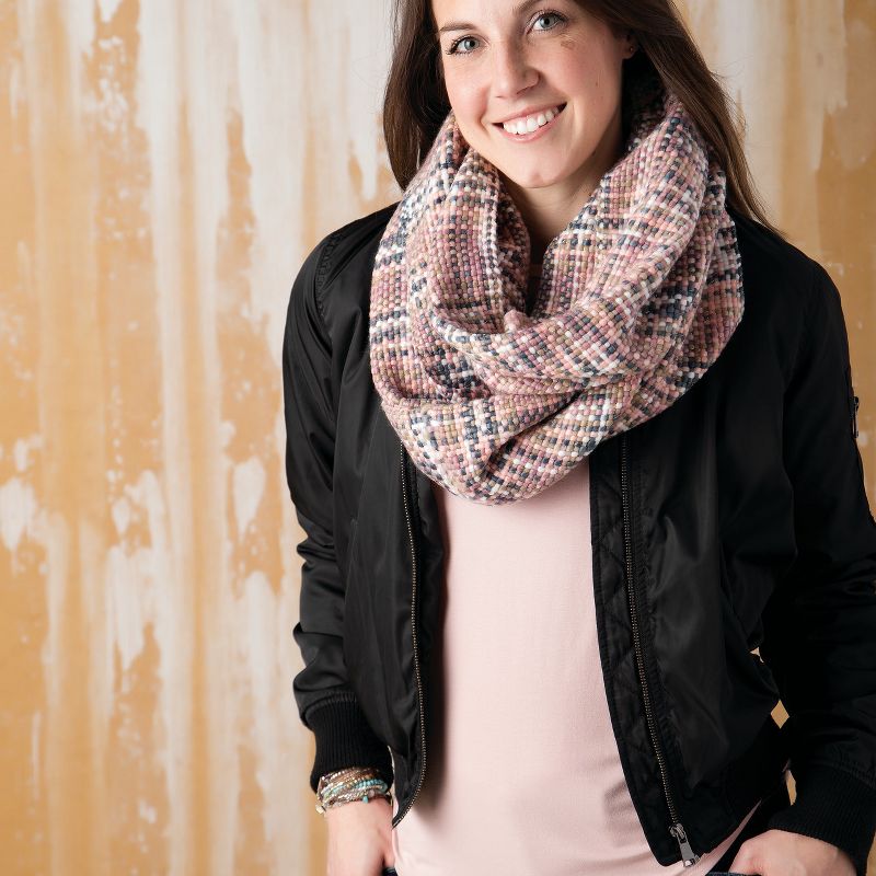 DEMDACO Pink Woven Threads Infinity Scarf One Size - Pink
