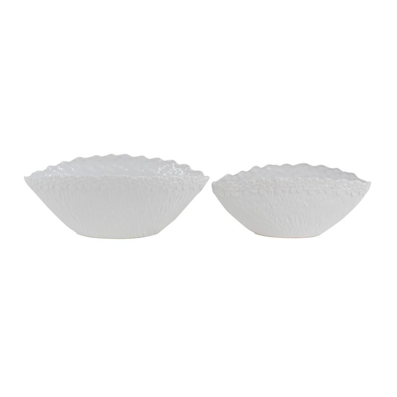 Set of 2 Eclectic Ceramic Planters White - Olivia & May