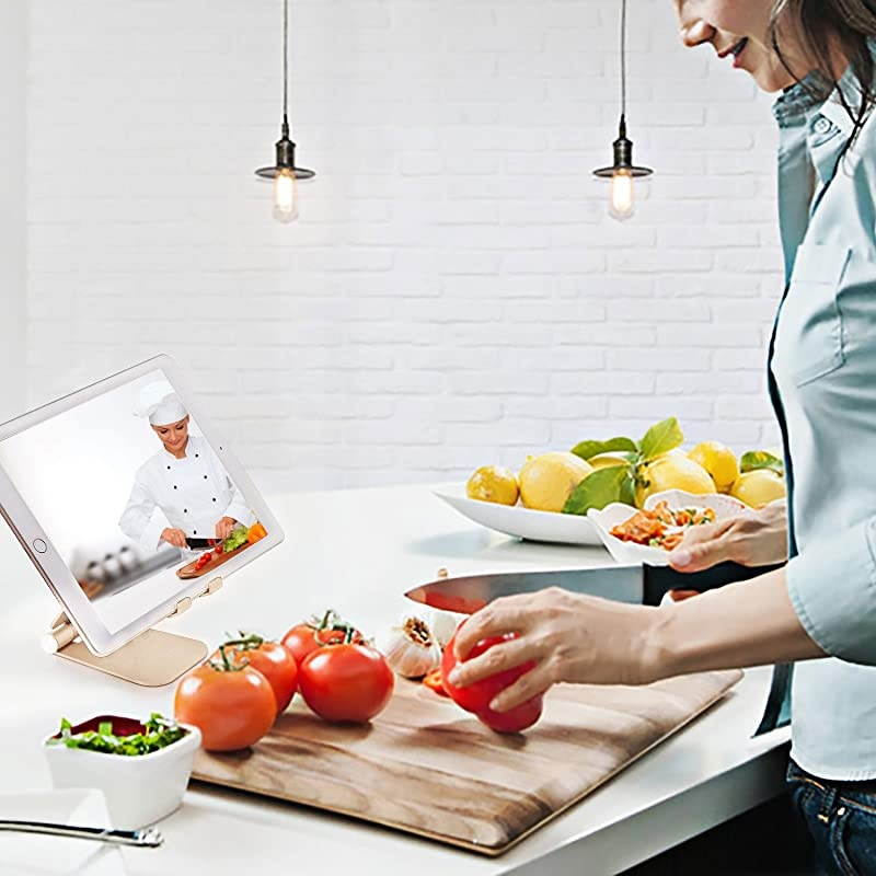 Adjustable Tablet Stand Holders,  Cell Phone Stands, Phone Desk Holder, iPhone Stand, iPad Stand, Aluminum Stands Cradle Dock for Switch, Fit All Smartphones and Tablets - Black