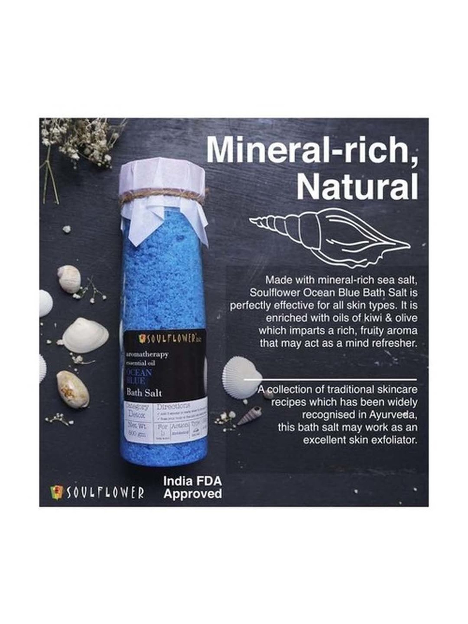 Soulflower Ocean Blue Bath Salt - 500 gm