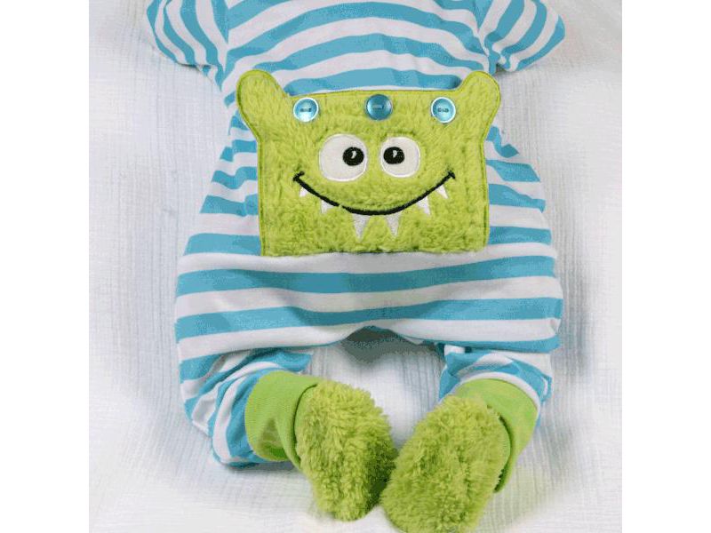 Paradise Galleries Reborn Toddler Boy - Cuddle Monster, Magnetic Mouth - 21 inch in SoftTouch Vinyl, 7-Piece Doll Gift Set