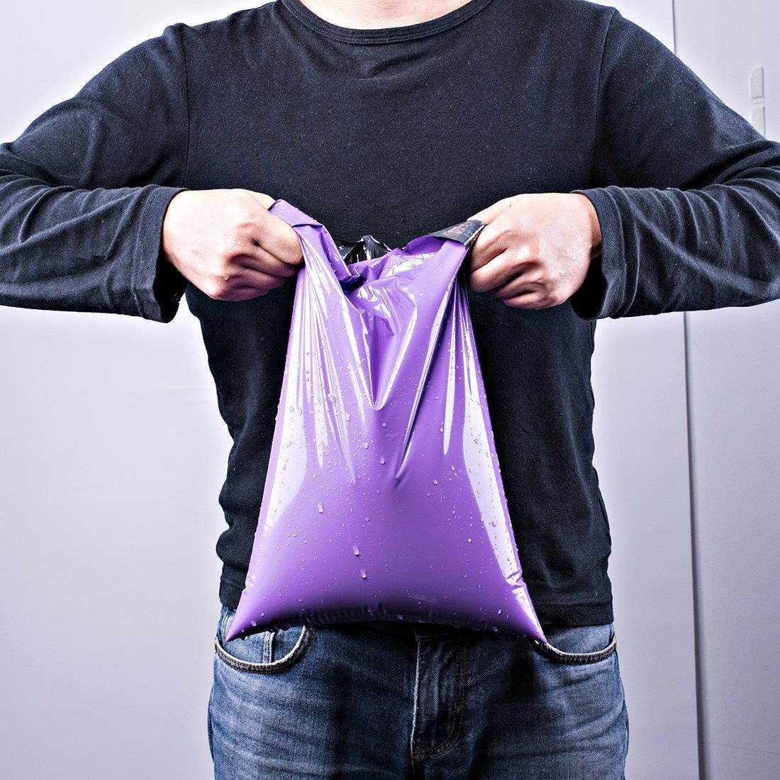 Metronic 100 Pcs Poly Mailers Envelopes Shipping Bags with Self Adhesive Waterproof and Tear-proof Postal Bags Light Purple (12x15.5)