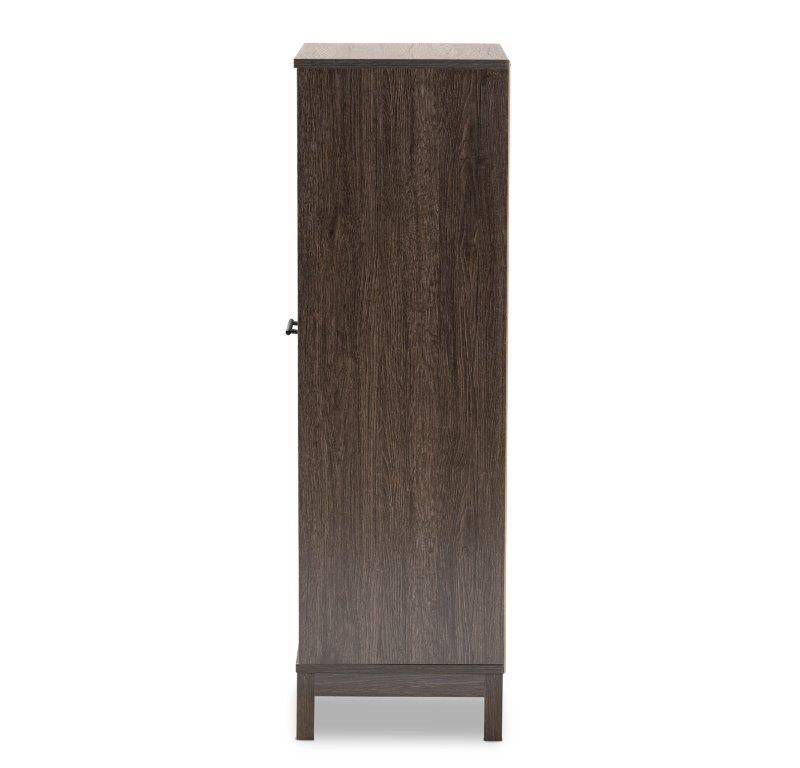 Trenton Wood 1 Drawer Wine Storage Cabinet Brown - Baxton Studio