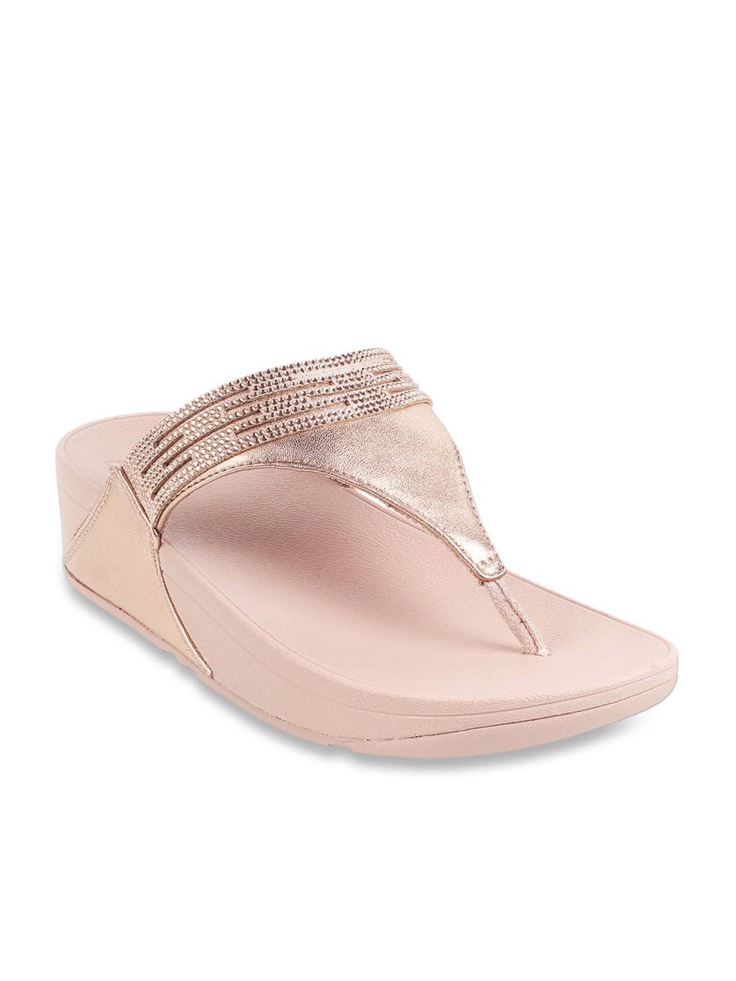 FitFlop Women's Rose Gold Thong Wedges