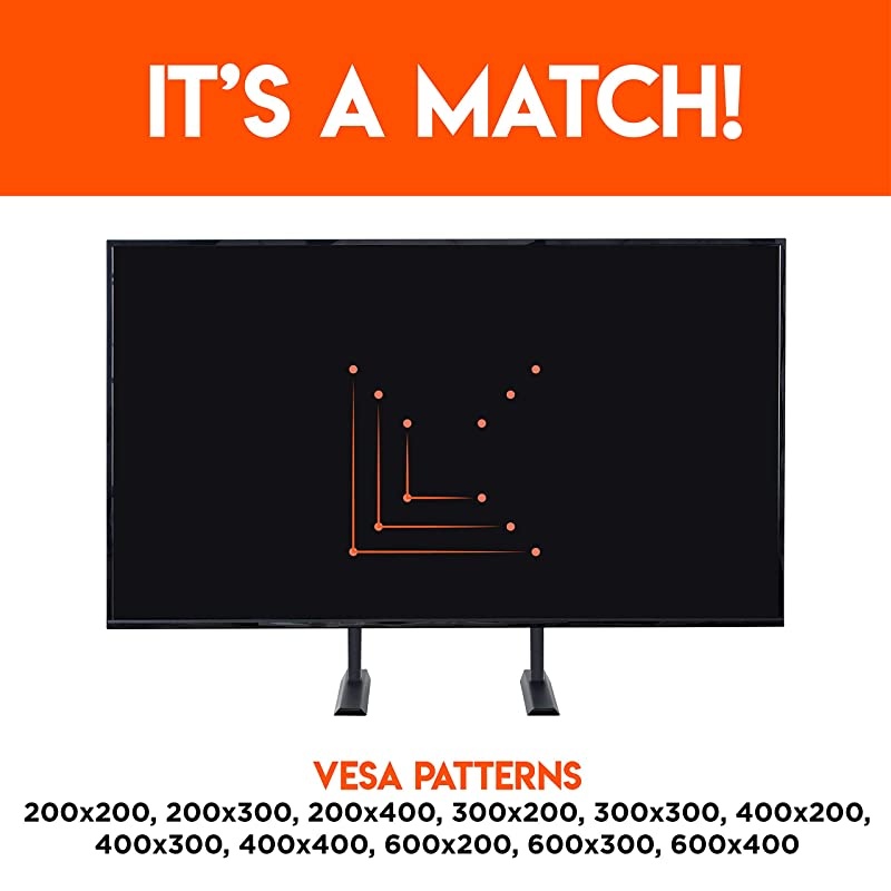 Universal TV Stand Height Adjustable Base For TVs Up to 77quot WobbleFree Replacement Stand Works With Any TV Including Vizio TCL Samsung amp More Flat Design Is Compatible With Soundbars