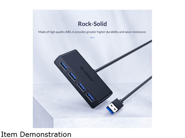 ORICO 4-Port USB 3.0 Data Hub with 4.92ft USB 3.0 Cable for Macbook, Mac Pro / mini, iMac, Surface Pro, XPS, Notebook PC, USB Flash Drives, Mobile HDD, and More