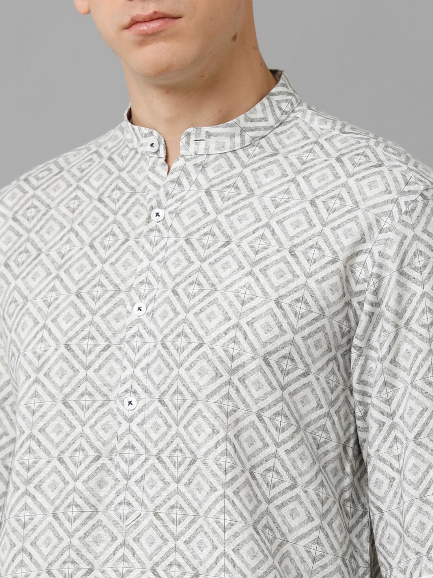 Manthan Fawn & White Regular Fit Kurta