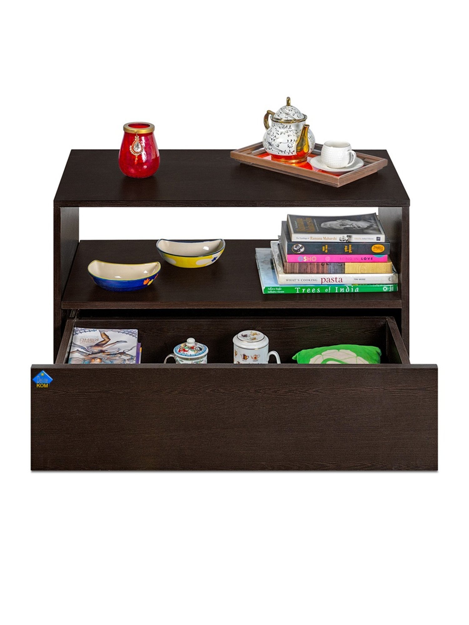 Delite Kom Blush Flowery Wenge Engineered Wood Coffee Table