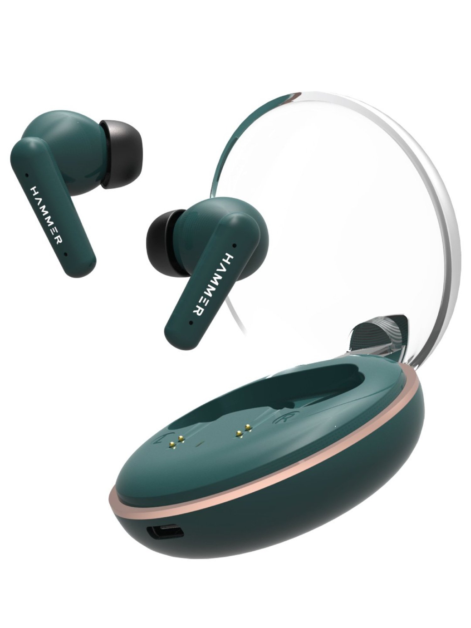 Hammer Airflow Plus TWS Earbuds with Smart Touch Control (Emerald Green)