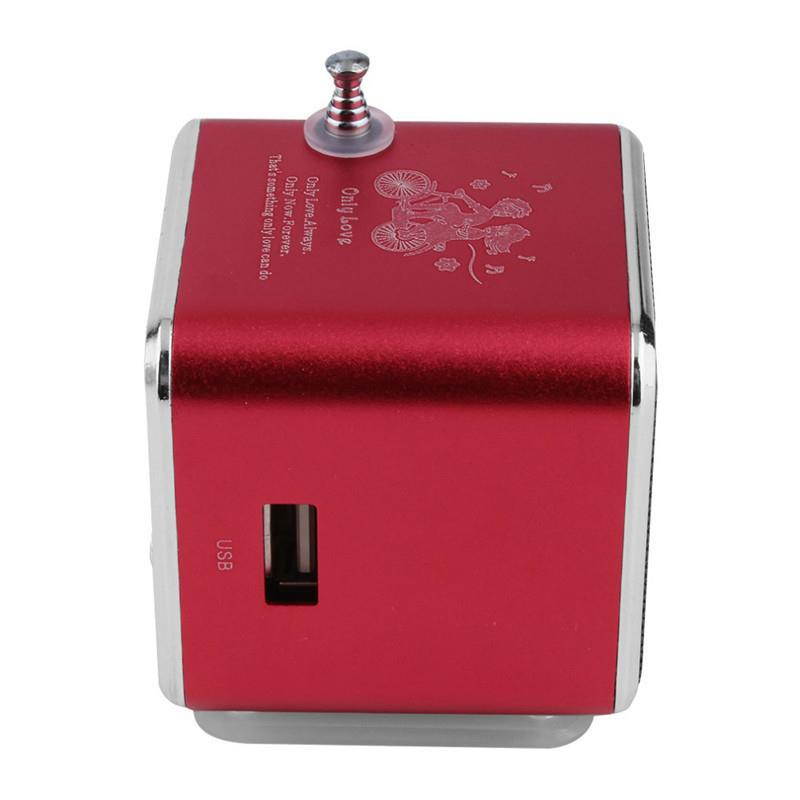 Fineblue Mini Portable Music Speaker TD-V26 Micro SD TF MP3 Player Support FM Radio USB Stereo Speakers for MP4 Computer PC - Red