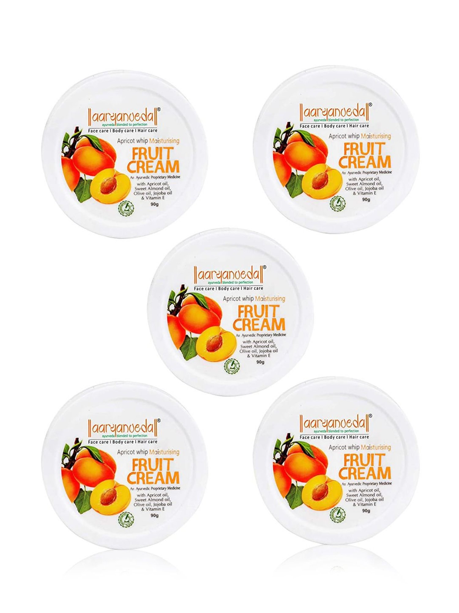 Aryanveda Unisex Apricot Whip Moisturising Cream (Pack of 5)