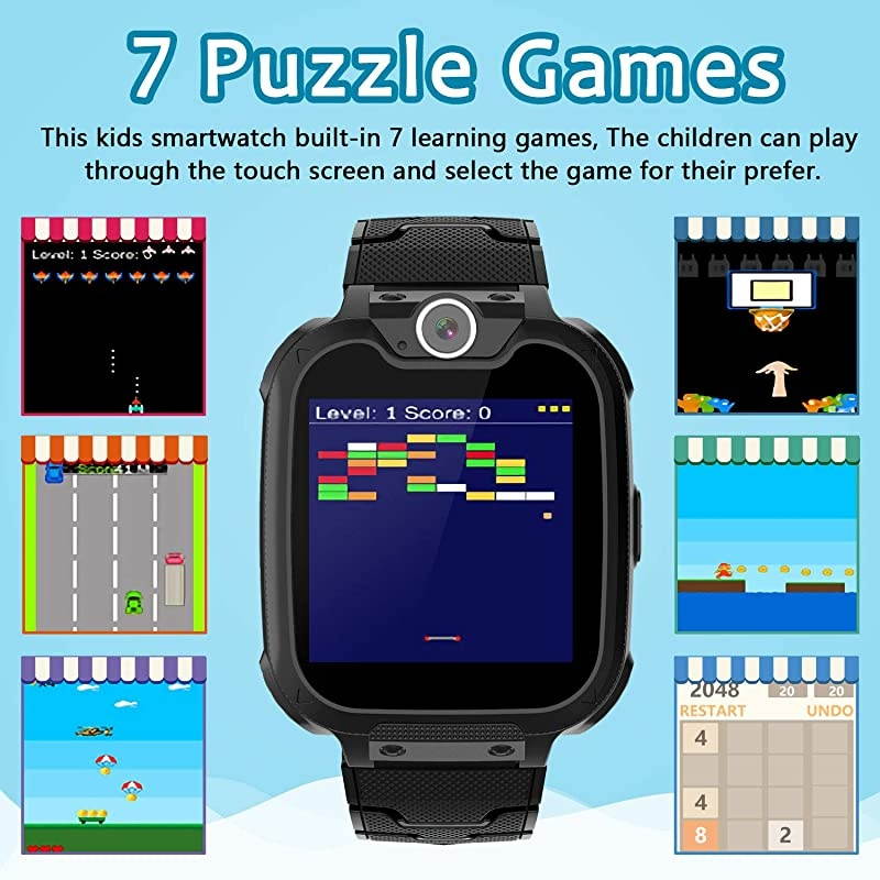 Games Watchs Phone 154 inch Touch Screen Game Smart Watch with MP3 Music Player Call SOS Calculator Alarm Clock Camera 7 Games Watchs for Boys Girls Birthday Gifts
