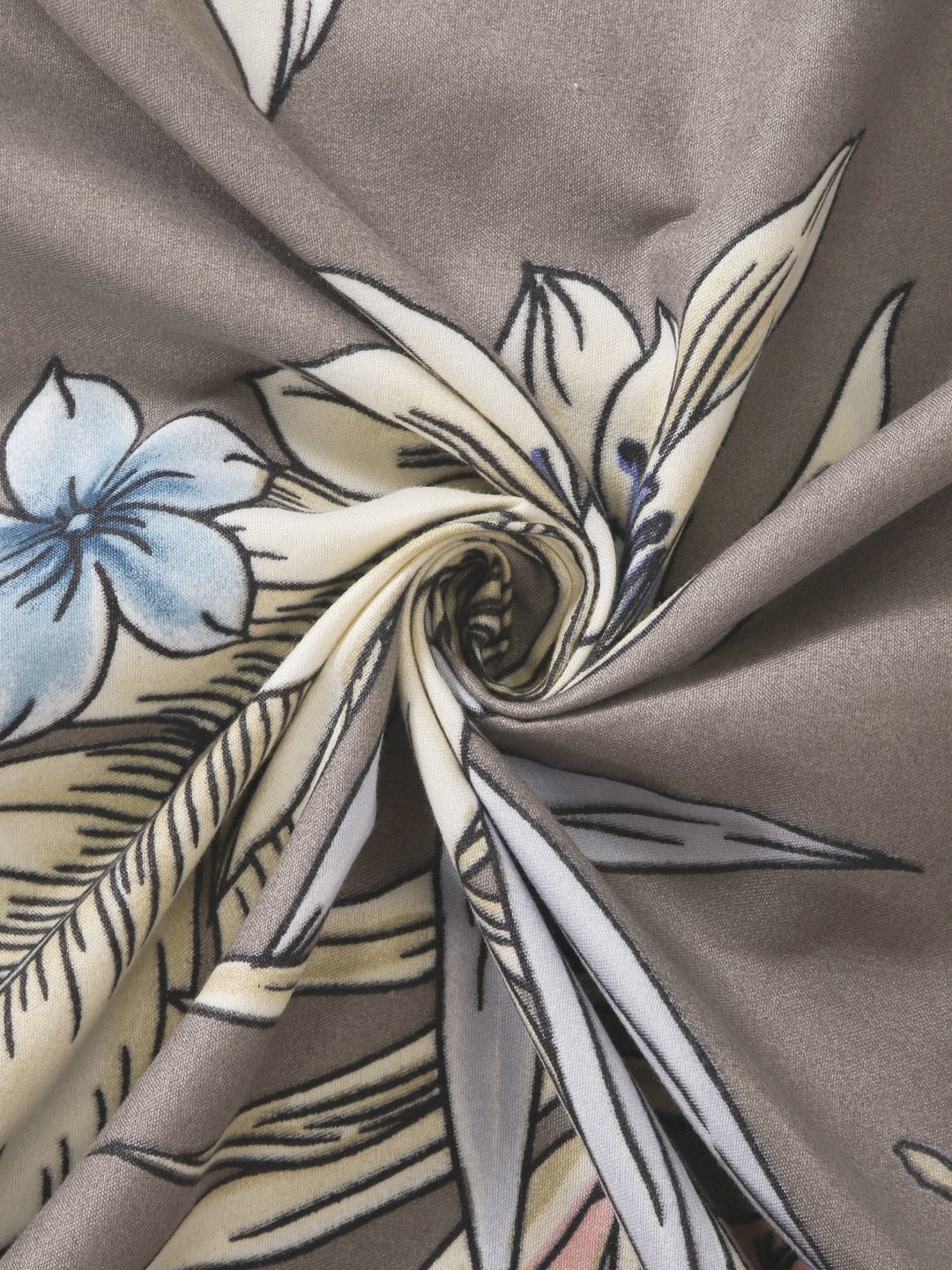 Klotthe Printed Brown 210 TC Cotton Blend King 2 Bed Sheets with 4 Pillow Covers