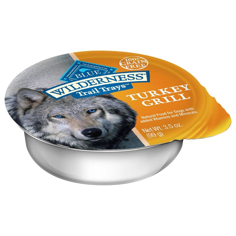 Blue Buffalo Wilderness Trail Trays Grain Free Turkey Grill Wet Dog Food - 3.5oz/12ct Pack