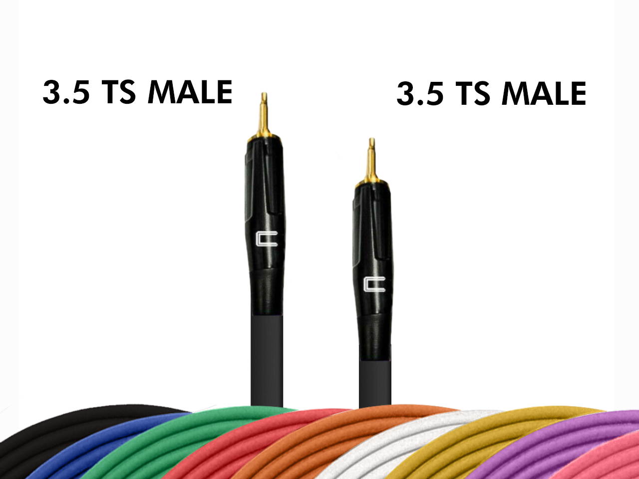 3.5 TS Unbalanced Premium Mono Premium Audio Cable - Custom Length, Color Cord