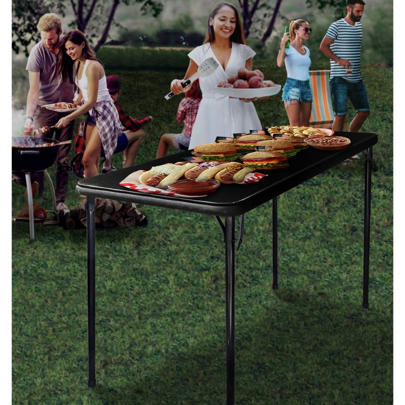 20" x 48" Folding Table Black - Plastic Dev Group