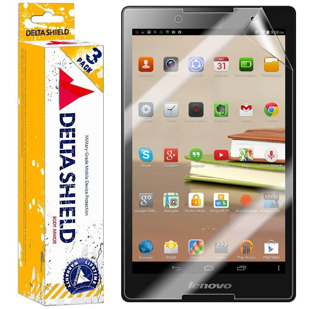 DeltaShield Screen Protector for Lenovo Tab 2 A8 (3-Pack) BodyArmor Anti-Bubble Military-Grade Clear TPU Film