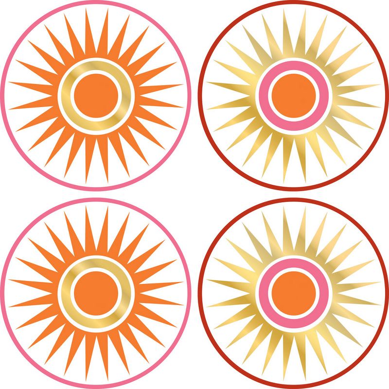 Geo Circles Dots Gold Sun Wall Accent Stickers - Wall Pops..