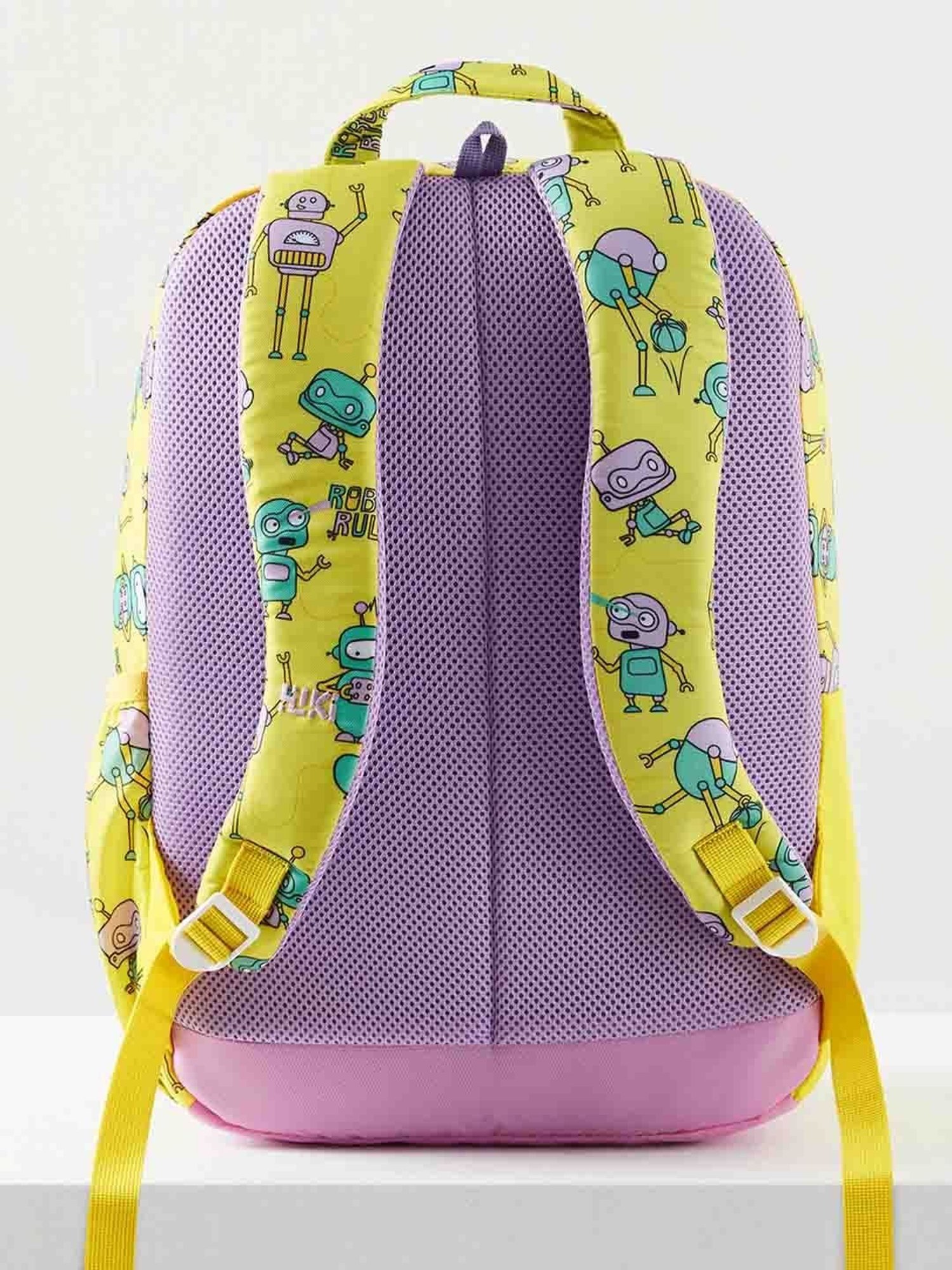 Wiki Back to School Champ 4 Yellow Polyester Printed Backpack - 22 Ltrs