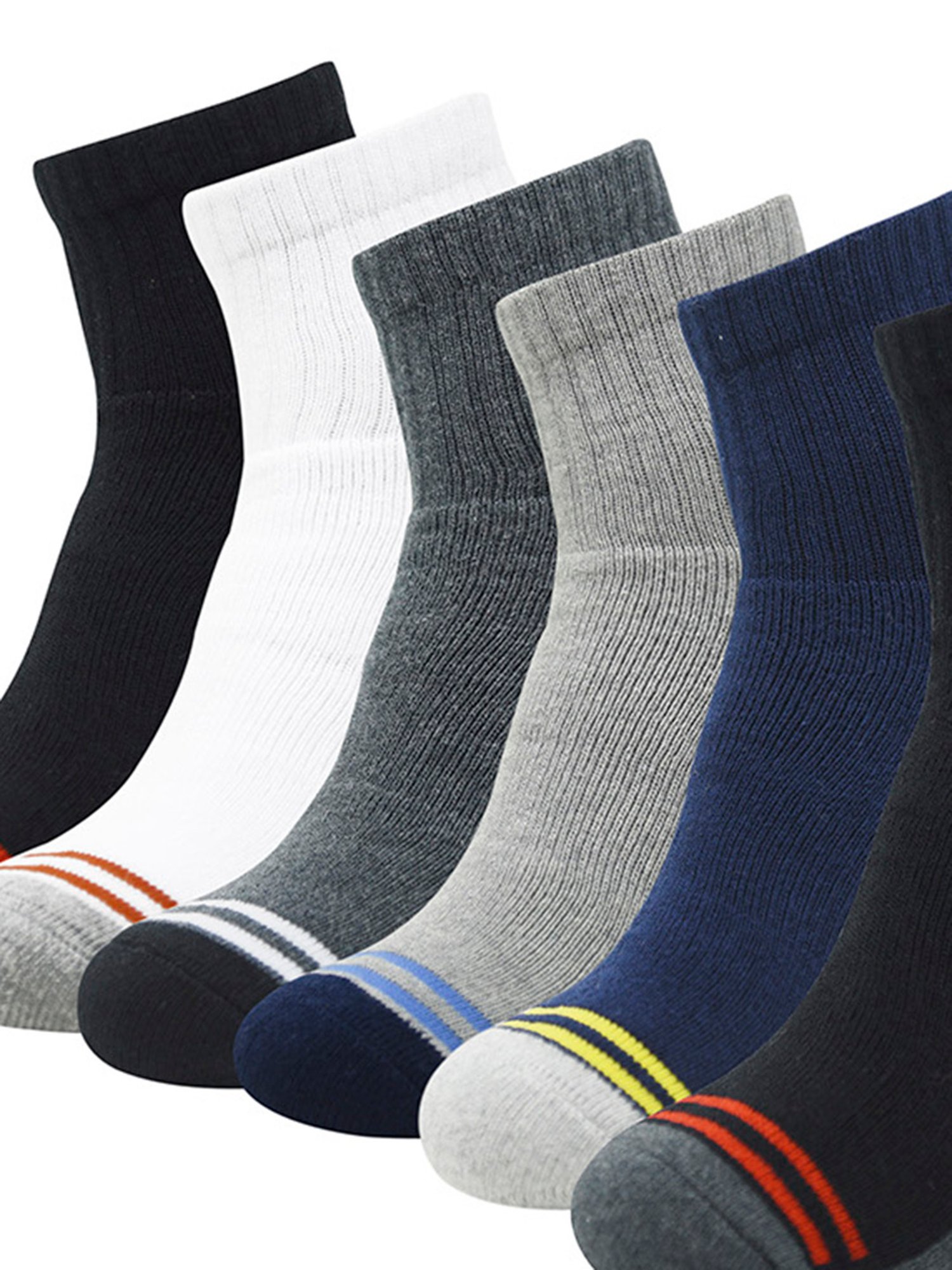 BALENZIA Cushioned Multicolor High Ankle Sports/Gym Socks - Pack of 6