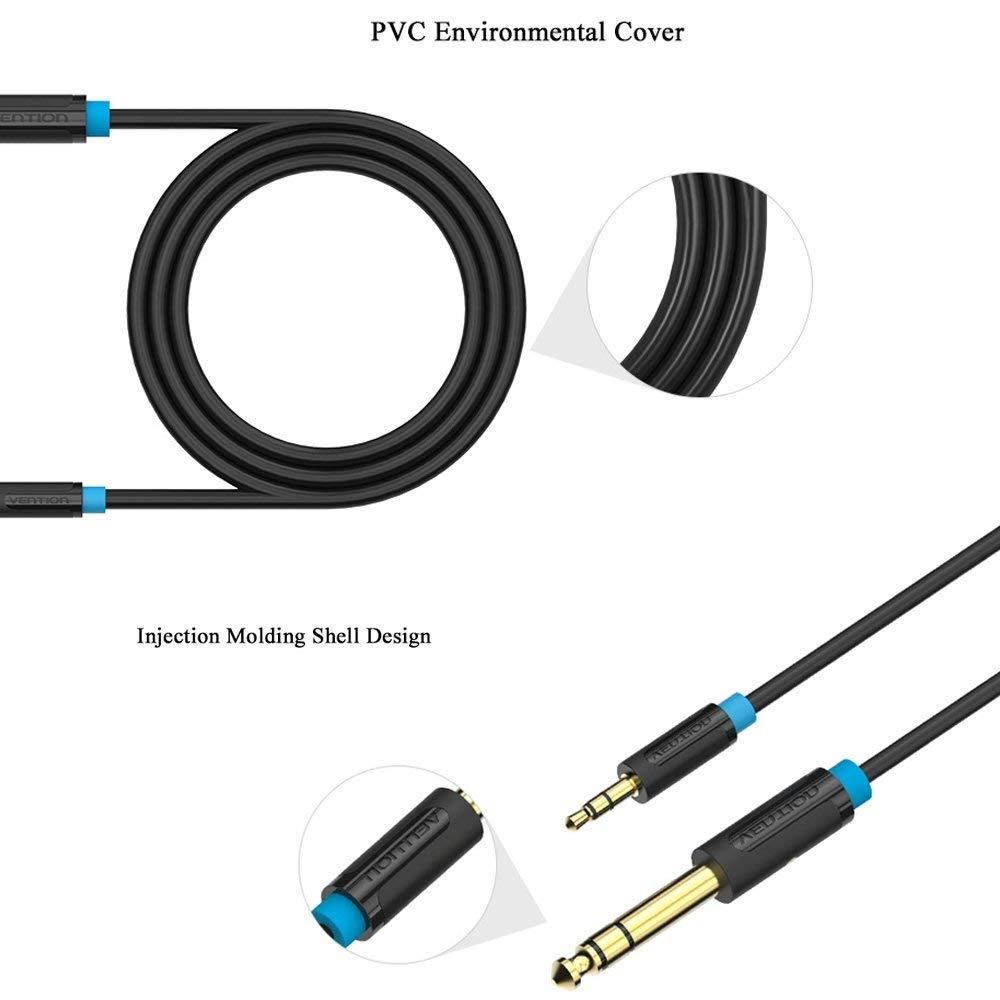 Vention 3.5mm to 6.35mm Adapter Jack Audio Cable for Mixer Amplifier Guitar Male to Male Aux Cabo (3M/10ft)