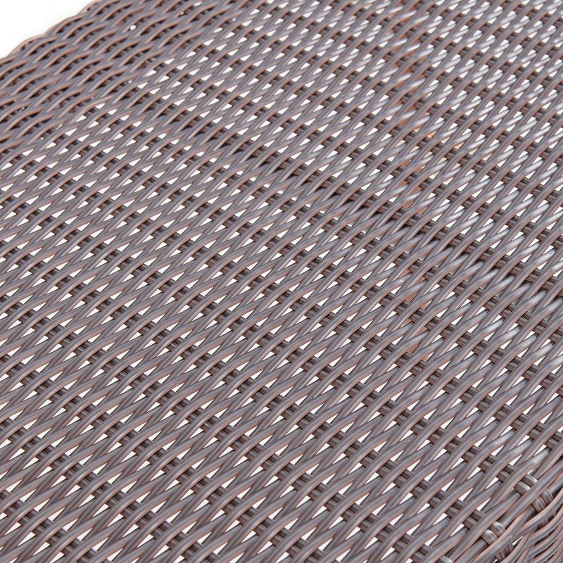 All-Weather Wicker Athens Outdoor Coffee Table with Glass Top Brown - Alaterre Furniture