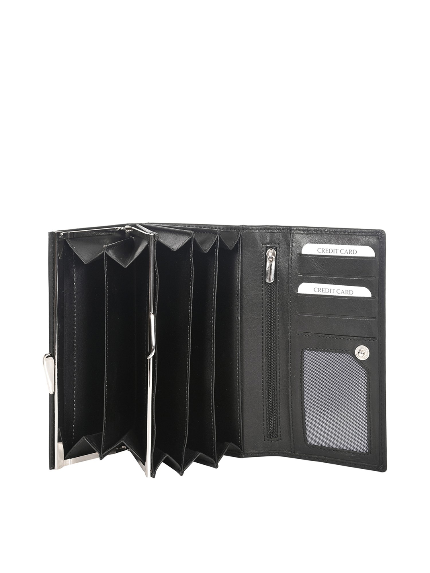 SASSORA Black Solid Rfid Wallet for Women