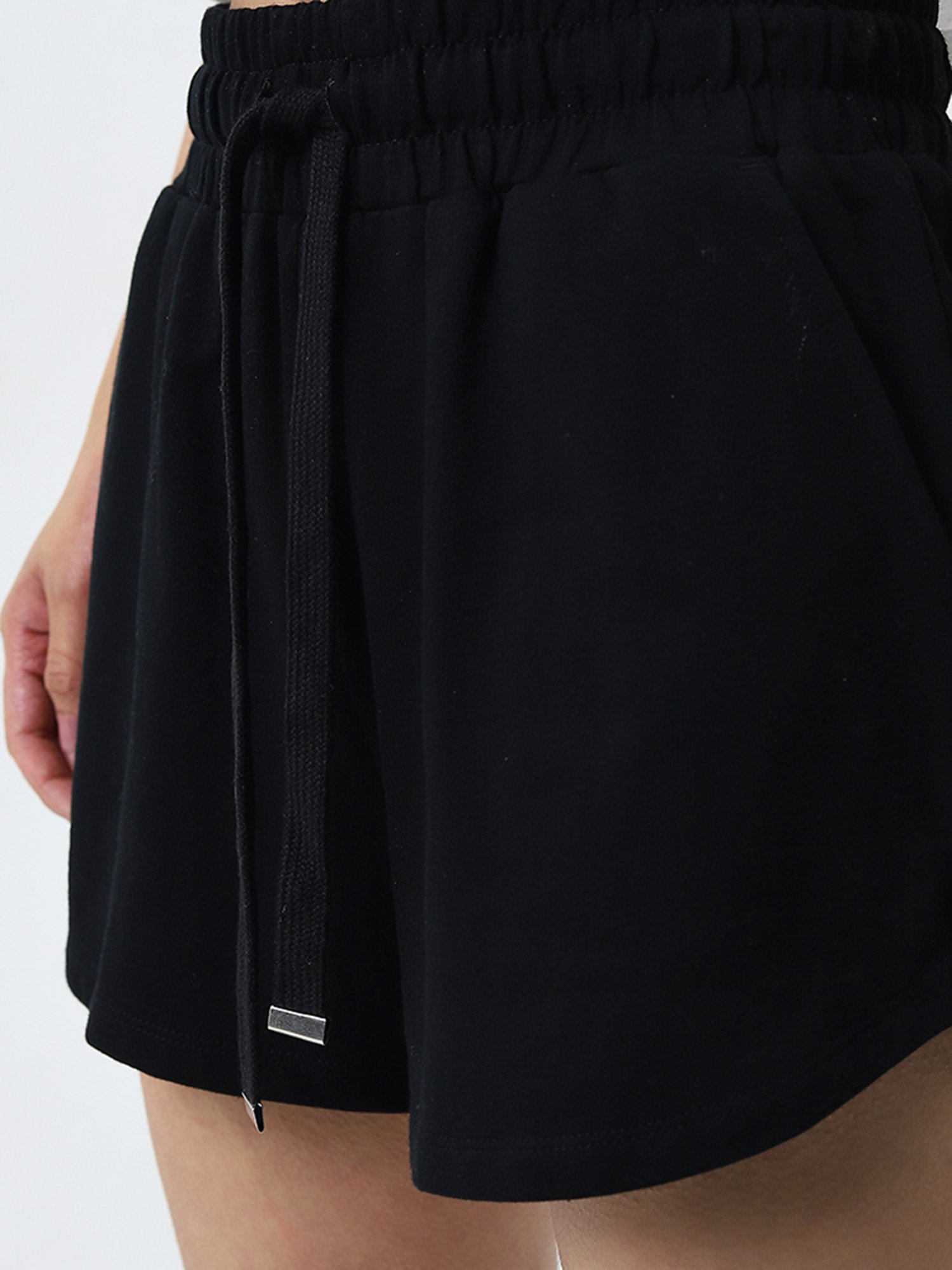 Superstar by Westside Black High-Rise Cotton Shorts