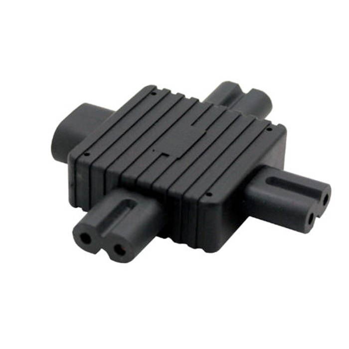 Jimier IEC 320 Figure 8 C8 Male to 3X Female C7 Splitter Power Adapter for Power Supply 1 in 3 out