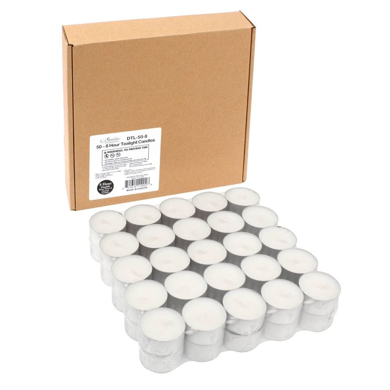 50pk Long Burning Tealight Candles - Stonebriar Collection